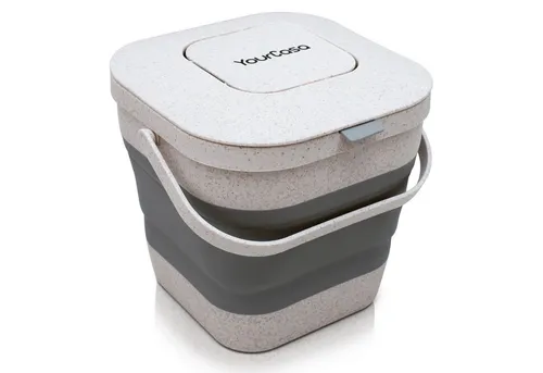 YourCasa Biomülleimer YourCasa® Biomülleimer Küche klein 4L nachhaltig mit Akivkohlefilter, Fassungsvermögen 4L, nachhaltige Materialien