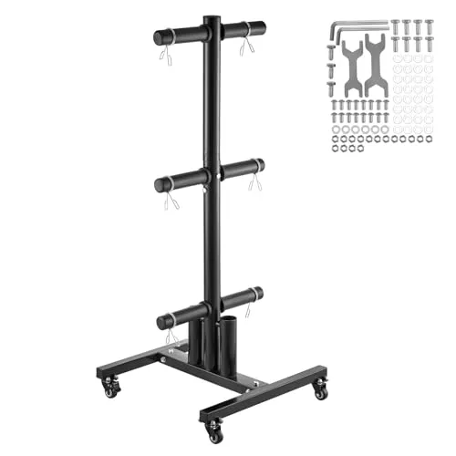 VEVOR Hantelscheibenständer für Langhanteln - Rollbar und stabil - Hantelablage für bis zu 454 kg, ideal für Fitnessstudios und Home Gyms. Mit praktischem Rollmechanismus für einfache Mobilität.