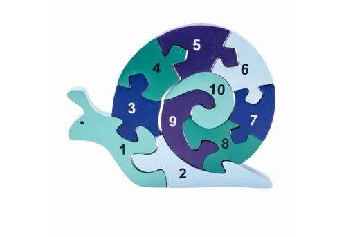 GICO Steckpuzzle Holzpuzzle Schnecke mit Zahlen von 1 bis 10- 3935, Puzzleteile