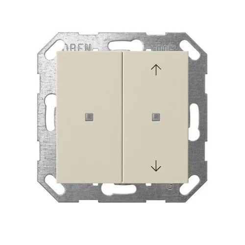 Gira 517501 KNX Taster Wippe 2fach, Cremweiß glänzend - KNX Taster & Busankoppler mit integriertem Temperatursensor, ideal für moderne Smart Home Lösungen und flexible Steuerung.