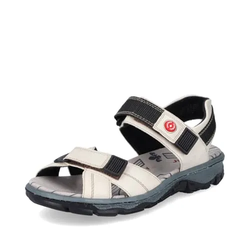Rieker Sandale - Sportlicher Sommerschuh mit Keilabsatz - Wanderschuhe mit trendiger Trekking-Optik, ideal für Outdoor-Aktivitäten. Komfortabler Klettverschluss und profiliertes Laufsohlenmaterial für besten Halt.