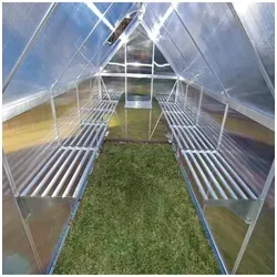 Robust shelf kit for greenhouse Palram - Schwerlastregal für Palram-Gewächshäuser, ideal zur ordentlichen Aufbewahrung von Töpfen und Pflanzen. Maximale Tragkraft von 40 kg, inklusive Wandmontage-Kit und Pflanzenhaken.