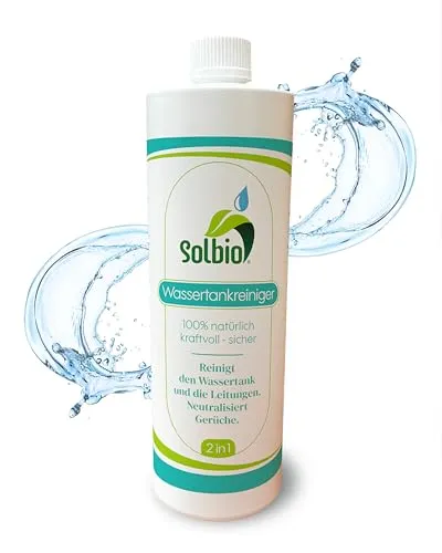 Solbio Wassertank Reiniger 1l - 100% Bio für Wohnmobile - Spezialputzmittel für Frischwassertanks, kraftvoll und biologisch abbaubar. Neutralisiert Gerüche und sorgt für eine effektive Reinigung.