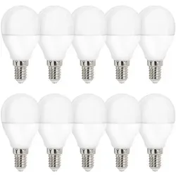 LED Leuchtmittel Tropfen 8W = 50W E14 matt Kugel 160° neutralweiß 4000K 10 x