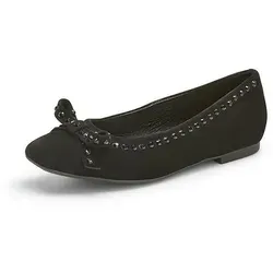 Ballerina Gabor Schwarz, Größe 37,5 – Elegante Schuhe für jeden Anlass - Elegante Ballerina von GABOR aus Ziegenveloursleder mit stilvollen Nieten-Applikationen. Gepolsterte Innensohle sorgt für Komfort. Ideal für schmale bis normale Füße. Erhältlich in verschiedenen Größen.