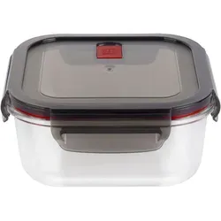 ZWILLING GUSTO 1100ml eckiges Glasgefäß - Schwarz, multifunktional für Kühlschrank, Gefrierschrank und Backofen, spülmaschinenfest und luftdicht verschließbar