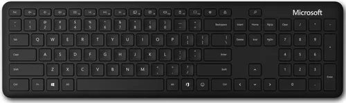 Microsoft QSZ-00006 Bluetooth Keyboard - Elegante kabellose Tastatur mit QWERTZ-Layout - Tastaturen für Windows 10 mit überdurchschnittlicher Batterielaufzeit von bis zu 2 Jahren und speziellen Tasten für Microsoft 365 und Emojis.