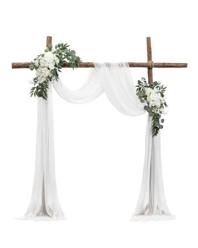 VEVOR Hochzeit Bogen Blumen Set - Elegante Traubogen Deko mit Vorhängen - Hochzeitsdeko-Set mit realistischen weißen Blumen und eleganten Vorhängen. Perfekt für eine romantische Atmosphäre bei Hochzeiten. Einfache Installation und erlesene Details.