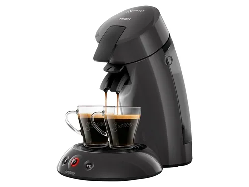 Philips Senseo Eco Kaffeepadmaschine HD6552/39 inkl. 2 Gläser - Kaffeepadmaschine mit umweltfreundlichem ECO-Modell, inklusive 2 eleganten Gläsern für perfekten Kaffeegenuss.