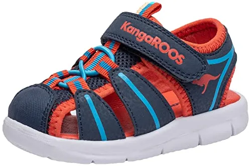 KangaROOS Unisex Kinder K-coarse Sandale, Navy Orange, 21 EU - Bequeme Sandale für Kinder, ideal für den Sommer. Schnelltrocknendes Material sorgt für hohen Tragekomfort und Spaß im Freien.