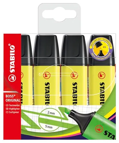 STABILO - Textmarker - BOSS ORIGINAL - 4er Pack - gelb