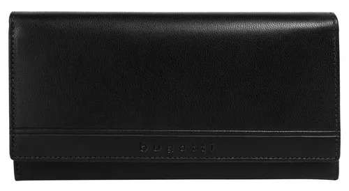 bugatti Geldbörse LUCIDO aus echtem Leder, schwarz - Elegante Geldbörse aus hochwertigem, leicht glänzendem Leder im Querformat. Ideal für stilbewusste Männer, die Wert auf Qualität und Funktionalität legen.