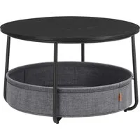 Vasagle Couchtisch mit Stoff-Korb Ø 75 cm - Eleganter Wohnaccessoire - Moderner Couchtisch mit Ø 75 cm und 45 cm, ausgestattet mit einem praktischen Stoffkorb (59,3 l) zur Aufbewahrung. Ideal für Wohnzimmer und vielseitig kombinierbar.