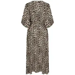 soyaconcept Blusenkleid SC-PIETTA 4 beige M - Modisches Blusenkleid in Sand mit tiefem V-Ausschnitt und Halbarm, gefertigt aus 100% pflegeleichter Viskose – ideal für stilvolle Anlässe.