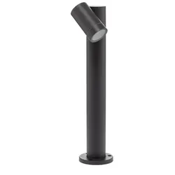 Prios Sockelleuchte Tulimar, dimmbar, Leuchtmittel nicht inklusive, Modern, Aluminium, Glas, dunkelgrau, 1 flammig, GU10, Wegeleuchte grau|schwarz