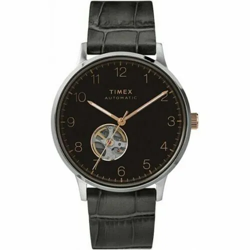 TIMEX Waterbury Automatic TW2U11600 – Elegante Herrenarmbanduhr - Moderne Herrenarmbanduhr mit analoger Anzeige, robustem Edelstahlgehäuse und hochwertigem Lederarmband. Ein stilvolles Accessoire für jeden Anlass.