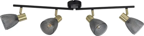 Näve Deckenstrahler Lindita, Schwarz, 19 cm - Moderne Deckenleuchte aus Metall und Glas, fixierbare Farben für individuelle Raumgestaltung, ideal für stimmungsvolle Innenbeleuchtung.