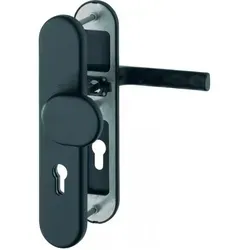 Hoppe Schutzbeschlag Hamburg F9714M 72mm - Türsicherungen, robuster Schutzbeschlag aus Aluminium, ideal für Haustüren mit elegantem mattem Finish in Schwarz.