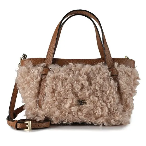abro Cosmo Schultertasche Leder 24 cm beige - Elegante Schultertasche aus hochwertigem Leder mit praktischem Reißverschluss und abnehmbarem, verstellbarem Umhängeriemen. Ideal für stilvolle Aufbewahrung Ihrer Essentials.