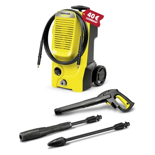 Kärcher Hochdruckreiniger K 5 Classic - 145 bar, 500 l/h - Hochdruckreiniger für mittelstarken Schmutz mit max. 145 bar Druck. Ideal für Autos und Gartenmöbel. Leicht und mobil dank Aluminium-Teleskopgriff, platzsparend verstaubar.