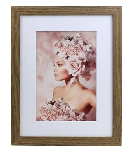 IDEAL TREND Bilderrahmen Holz Rahmen Plexi Acryl Collage Wanddeko Poster quadratisch S215: Farbe: Eiche | Format: 29,7x42 A3