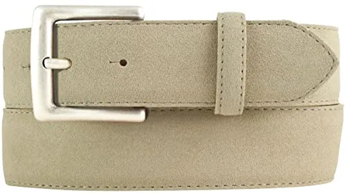 BELTINGER Veloursleder Gürtel 4 cm mit altsilberner Gürtelschnalle – Beige 95cm - Eleganter Veloursleder Gürtel für Herren, 40mm breit, mit weicher Oberfläche und robuster Gürtelschnalle. Ideal für Jeans, Hosen und Freizeit. Individuell anpassbar für optimalen Tragekomfort.