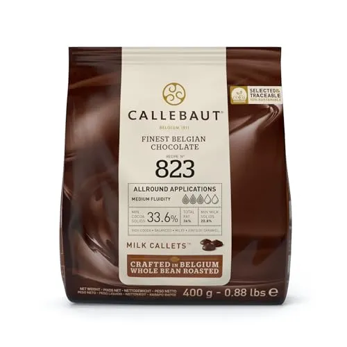 Barry Callebaut Vollmilch Schokolade Kuvertüre 400 g - Schokolade, vielseitig einsetzbar mit 33,6% Kakaoanteil und einzigartigem, ausgewogenem Geschmack. Ideal für Patisserie, Desserts und Süßwaren.