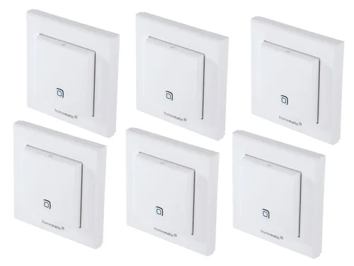 HOMEMATIC IP Smart Home 150181A0 - Temperatur- und Luftfeuchtigkeitssensor, 6 Stück - Wetterstationen mit 6 Sensoren zur präzisen Messung von Temperatur und Luftfeuchtigkeit. Ideal für die Integration in dein Smart Home und einfache Montage dank mitgeliefertem Material.