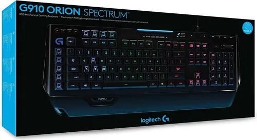 Logitech G910 Orion Spectrum Gaming-Tastatur - Mechanische RGB-Tastatur mit taktilen Romer-G Switches für 25% schnellere Auslösung, 9 programmierbare G-Tasten und anpassbarer RGB-Beleuchtung. Ideal für Gamer!