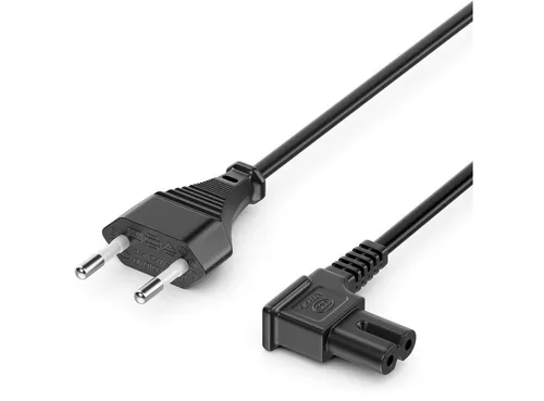 deleyCON deleyCON 1,5m Netzkabel Stromkabel Eurostecker auf C7 Buchse 90° Stromkabel
