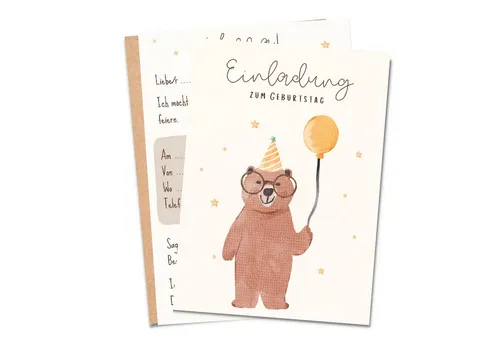 MeinBaby123® Einladungskarten Kindergeburtstag inkl. 10 Umschläge, Kindergeburtstag Jungs und Mädchen, Geburtstagseinladungen Kinder
