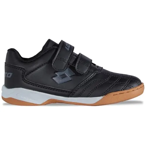Lotto Stylecode: 2600110K Pacer K Unisex Kinder Sportschuh Schwarz/Dunkelgrau 32 - Vielseitiger Sportschuh von Lotto für Kinder mit praktischem Klettverschluss. Ideal für Hallensportarten und Freizeitaktivitäten, bietet er eine bequeme Passform für aktive Kids.