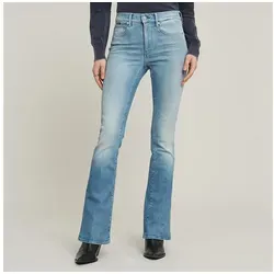 G-Star Damen 3301 Flare Jeans - Vintage Alloy Blue - Modische Flare Jeans im 5-Pocket-Design, gefertigt aus innovativem lederähnlichem Papiermaterial für besonderen Tragekomfort und einen originellen Look.