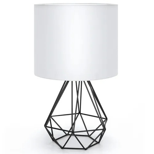 Aigostar - Tischlampe, Kleine Nachttischlampe, Modernes Hohlblock-Design Tischleuchte, Schreibtischlampe mit Weißem Stoff-Schirm , Sockel E14