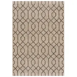 Mazovia Designteppich In-Outdoor-Teppich Geometrisch Balkon, Terrasse, Patio, Pavillon, 120 x 170 cm, Wasserdicht beige|braun 120 x 170 cm