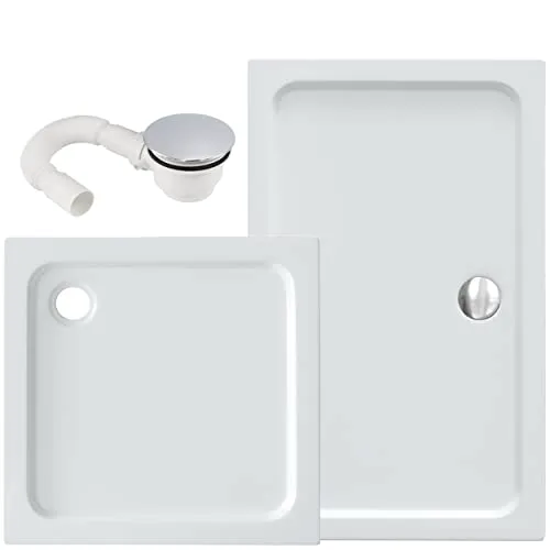 VILSTEIN® Duschwanne Sanitäracryl [90x120cm] - Elegante und robuste Duschtasse - Hochwertige Duschwanne mit Glasfaserverstärkung für optimale Stabilität. Ideal für ebenerdigen Einbau, mit optionalem Siphon für einfache Installation. Schützt zuverlässig vor Kratzern und Schäden.