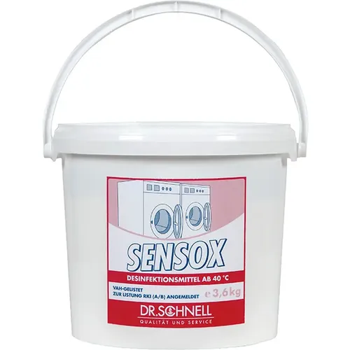 Dr. Schnell Sensox Desinfektionszusatzmittel 3,6 kg - Desinfektionszusatzmittel für Wäsche, wirksam ab 40°C, schützt Fasern und verbessert den Weißheitsgrad, ideal für hygienische Reinigung von Bunt- und Feinwäsche.
