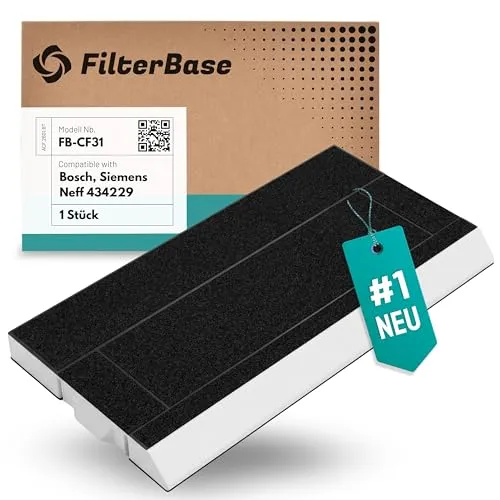 FilterBase® Aktivkohlefilter für BOSCH 434229 DHZ4505 DHZ4506 | SIEMENS LZ45501 LZ45500 | NEFF Z5144X1 Z5144X5 | CONSTRUCTA CZ5144X5 | Balay 00434229 3BT769X | Gaggenau Küppersbusch KF280001 KF280002