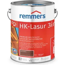 Remmers HK-Lasur Kastanie 5 Liter - Beizen – Exzellenter Holzschutz für den Außenbereich mit 3-fachem Schutz: Imprägnierung, Grundierung und Lasur in einem Produkt, ideal für Zäune und Gartenhäuser.