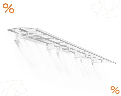 Palram - Canopia Metall Vordach Bordeaux 6690 - Außenanbau mit elegantem Design und einfacher Montage. Das Vordach schützt vor Sonne und Regen und bietet 100% UV-Schutz bei 80% Lichtdurchlässigkeit.