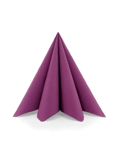 Sovie HORECA Serviette in AMETHYST/AUBERGINE aus Linclass Airlaid, 40 x 40cm, 1/4 Falz, 50 Stück, hochwertige Einwegservietten für Gastronomie Hotel Catering und elegante Tischdekoration