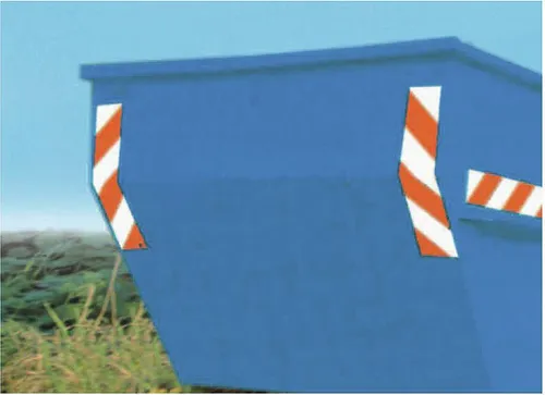 Adco Containermarkierung 705 x 141 mm - Magnetisch, 8-teilig - Absperrungen für eine klare und sichere Kennzeichnung von Containern, magnetisch und einfach anzubringen.