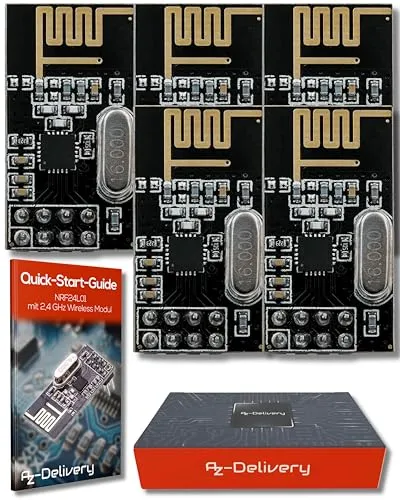 AZDelivery 10 x Kompatibel mit NRF24L01 mit 2,4 GHz Wireless Module kompatibel mit Arduino, ESP8266, Raspberry Pi und E-Book inklusive!