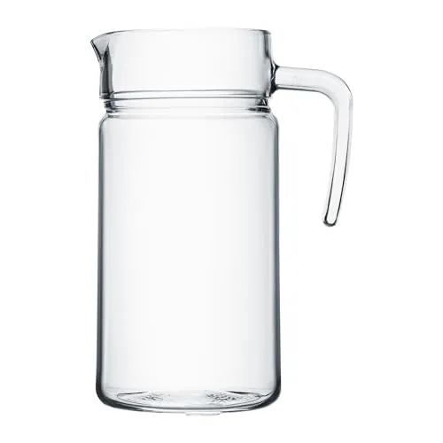 Domotti Wasserkrug aus Glas 1,8 l Delight Rund Transparent Glas mit Henkel Spülmaschinenfest 1 Stück