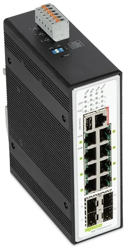 Wago Industrial-Managed-Switch 8-Port 1000BASE-T - Sonstige Elektroinstallationsartikel; Robuster Managed-Switch mit erweiterem Temperaturbereich und 8 Power over Ethernet Ports für zuverlässige Netzwerklösungen.