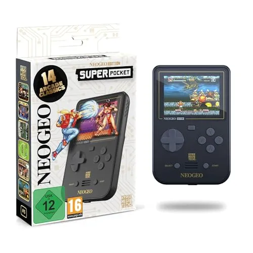 BLAZE 1161488 EVERCADE NEO-GEO SUPER POCKET - Handheld Gaming-Konsole mit 14 vorinstallierten NEOGEO-Klassikern, kompakt und leistungsstark, ideal für Gaming unterwegs.