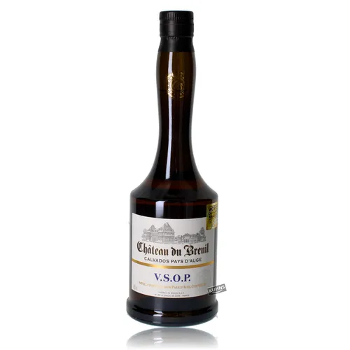 Chateau du Breuil - VSOP - Calvados (1 x 0.7 l) - Premium Calvados mit mindestens 4 Jahren Eichenfassreifung, bernsteinerne Farbe und Geschmeidigkeit. Entdecken Sie den einzigartigen Geschmack aus der renommierten normannischen Destillerie.