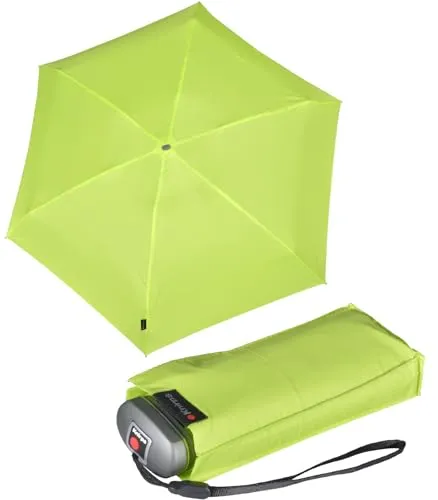Knirps Mini Taschenschirm Travel mit UV-Schutz - Lime - Taschenschirm mit UPF 50+ UV-Schutz, leicht und robust, ideal für unterwegs. Perfekt gegen Regen und Sonne, nur 195g schwer und passt in jede Tasche.