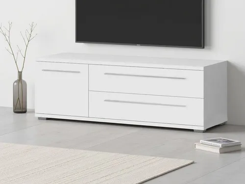 TV-Board PLACES OF STYLE "Piano" in Weiß Hochglanz - TV-Halterungen: Elegantes Sideboard mit Soft-Close-Funktion, ideal für stilvolle Wohnräume. Maße: 135x46,2x45,2 cm, gefertigt aus hochwertiger Spanplatte.