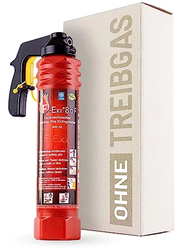 F-Exx Feuerlöschspray 8.0 F - 800 ml, frostsicher gegen Fettbrände - Feuerlöscher für Küche und Gastronomie, speziell gegen Fettbrände. Löschmittel mit 800 ml, hohe Reichweite von 4,5 m und wartungsfrei für ca. 5 Jahre. Made in Germany.